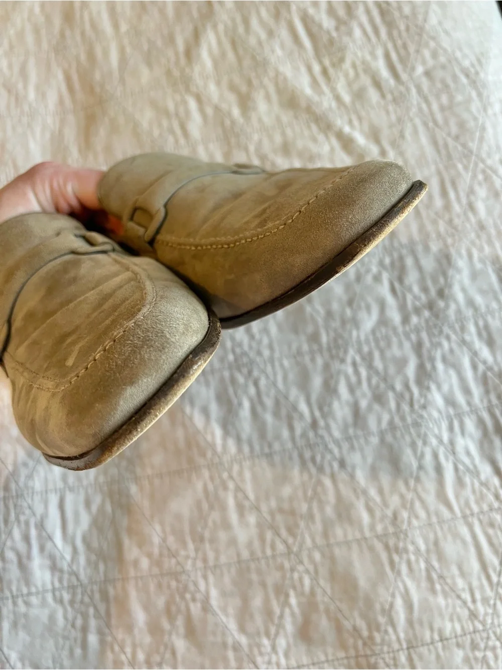 Fratelli Rossetti Estate Men 7 UK 8 US Taupe Suede Horsebit Loafers Shoes Italy